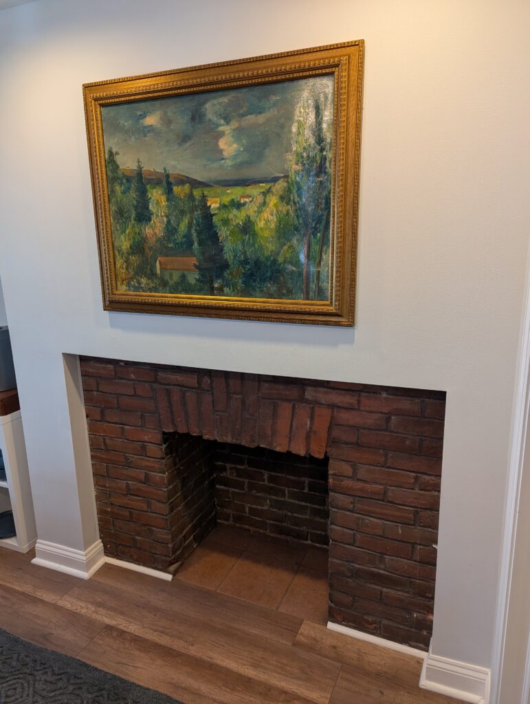 1st floor office fireplace
